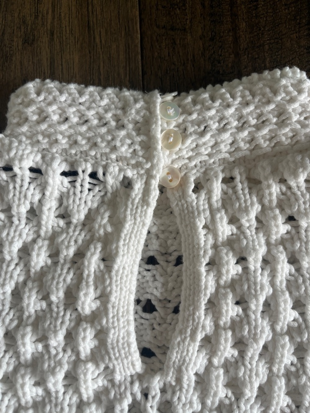 Like New Mango Classic White Cable-Knit Mock Neck Sweater - Picture 5 of 6